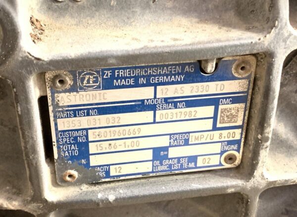 Iveco Stralis Gearbox Part No. 5801960669 12AS2330TD Euro 6 - Image 2